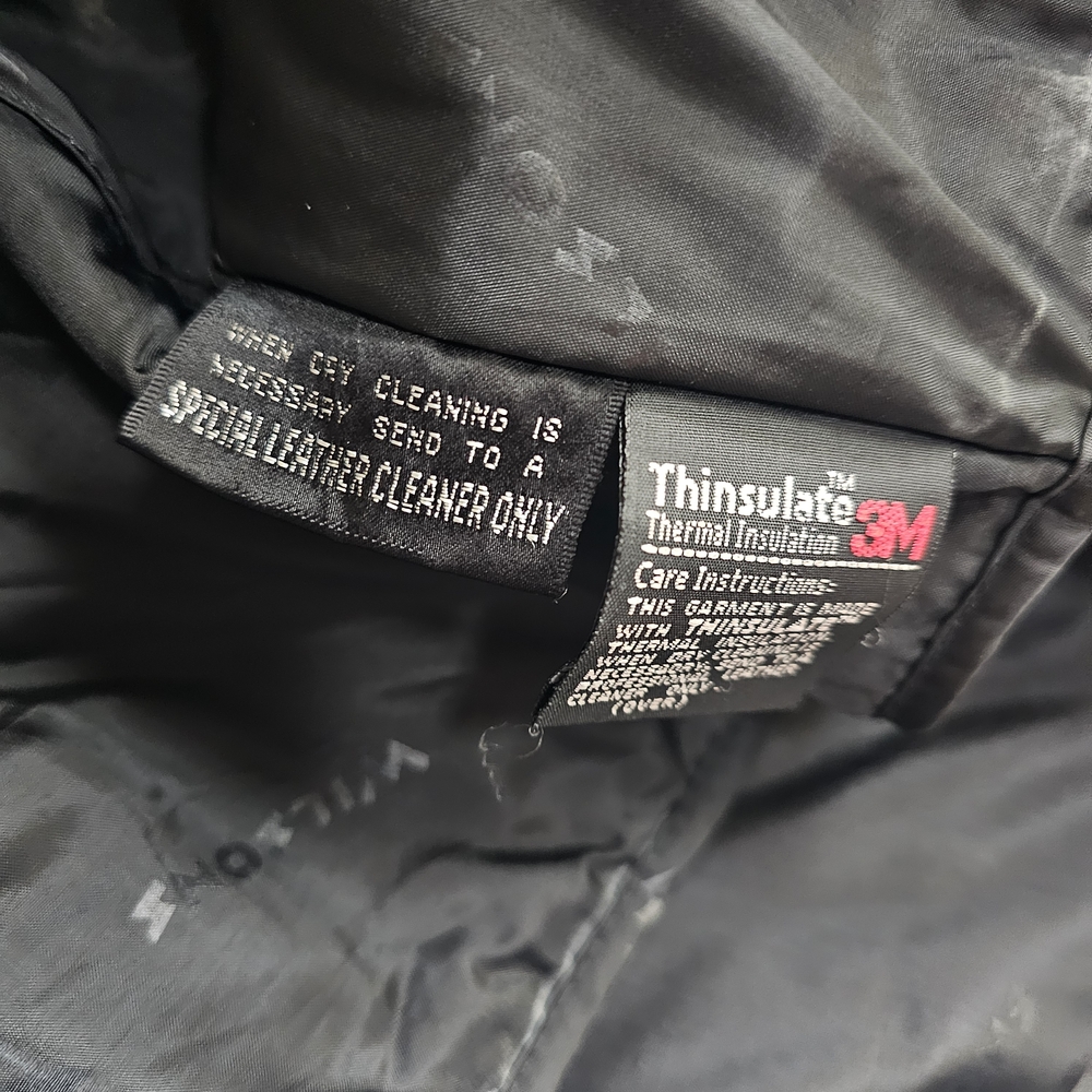 Wilson VTG Women's Black Leather Biker Cropped Bomber Jacket 80s Style - Picture 4 of 12